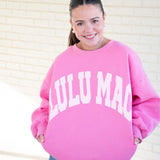 Pink & Light Pink Puff Letter Sweatshirt | LULU MAC