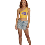LSU Yellow One Shoulder Top