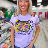  Callin' The Tigers Purple Sequin Tiger T Shirt 