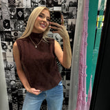 Chocolate Sleeveless Sweater