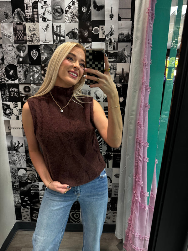 Cholocate Sleeveless Sweater