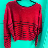 Red and Black Sequin Sweater