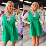 French Terry Sleeveless V Neck Romper