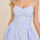 I Chose You Embroidered Floral Strap Midi Dress