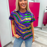 All That Glitters Tiger Stripe Top