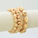 4 Piece Organic Shape CCB Stretch Bracelet Set