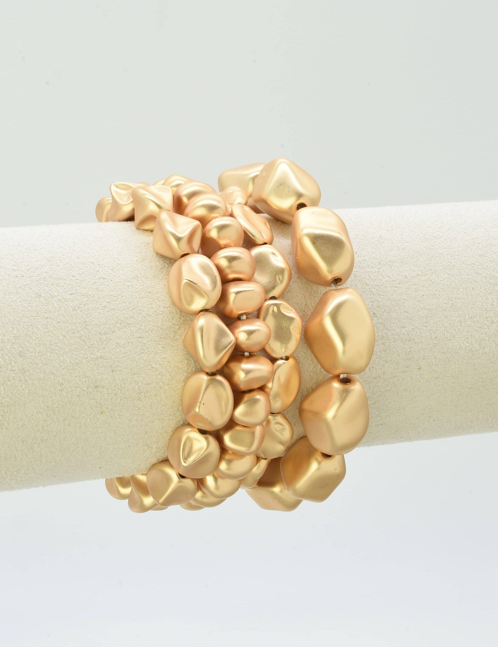 4 Piece Organic Shape CCB Stretch Bracelet Set