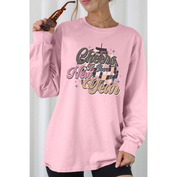 Cheers to the New Year Pink Sweatshirt