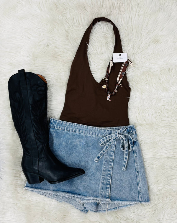 Scarf Necklace | Horseshoe Boot Cross Charm