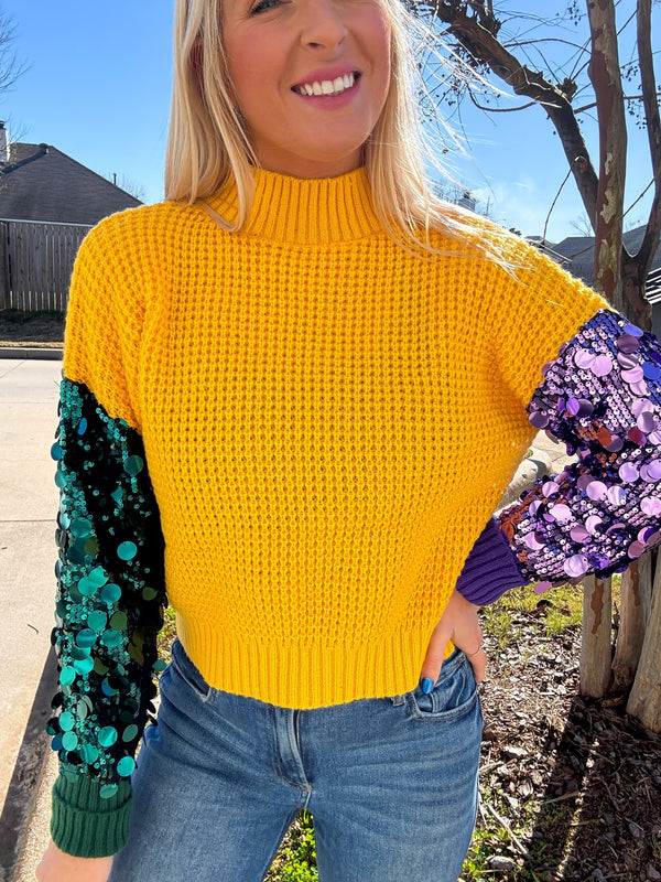 Parade All Day Sequin Sleeve Sweater