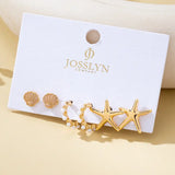 Nautical Shell Starfish Pearl Trio Earring Set