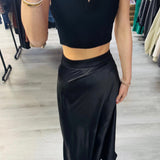 Satin Black Skirt