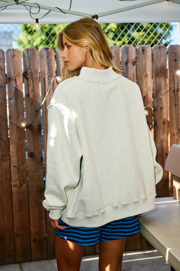 'WWJD & AMEN' Reversible Mock Neck Sweatshirt