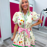 The Garden Gala Mini Dress | Cream