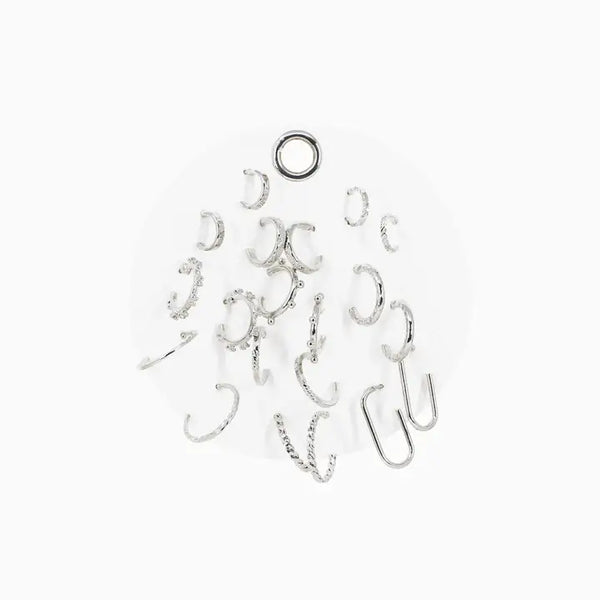 Textured Minimal Hoop Earring Set, Value Pack Set of 10