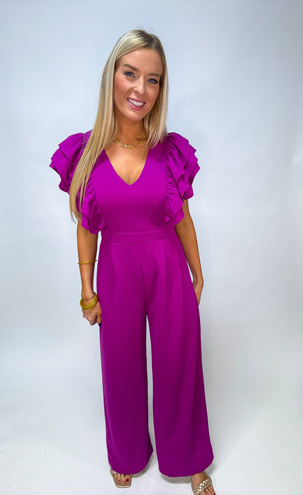 With Some Flair Jumpsuit Violet