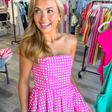 Darling Check Peplum Top