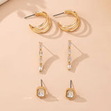 Emerald-Cut Crystal Baguette Linear & Hoop Huggies | 80E6187