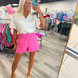 Pink Belted Shorts