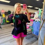 Tiger Colorful Sequin Oversized Top | FINAL SALE