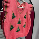 Glitter Christmas Tree Sweater Vest