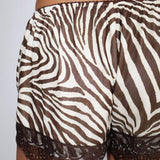 Animal Print Lace Trim Shorts