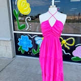 Light Pink Halter Midi Dress