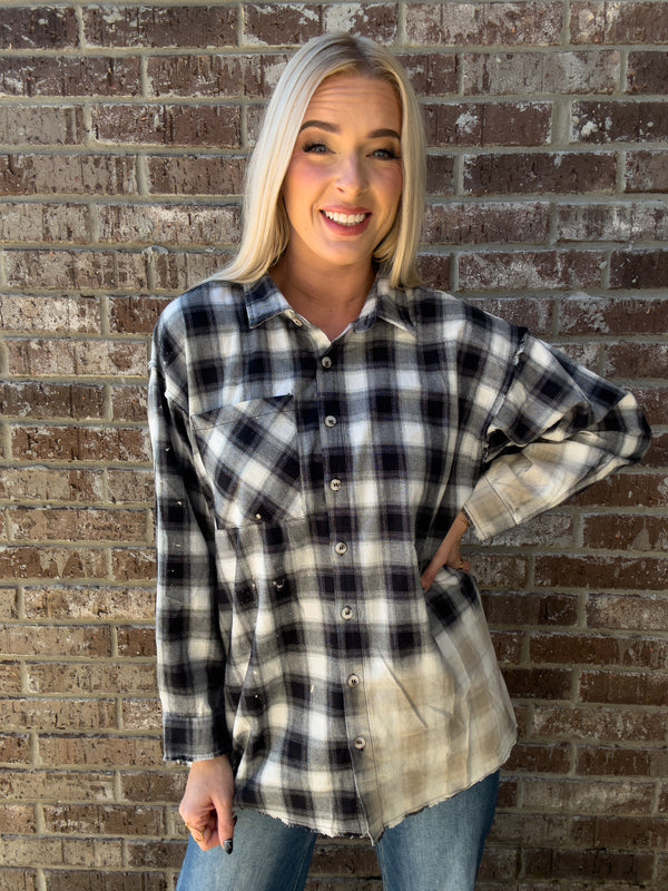 Bleached Plaid Flannel