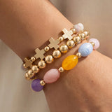 Cross Beaded Bracelet Set of 3