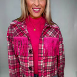 A Little Edgy Pink Rhinestone Flannel - ONLINE ONLY