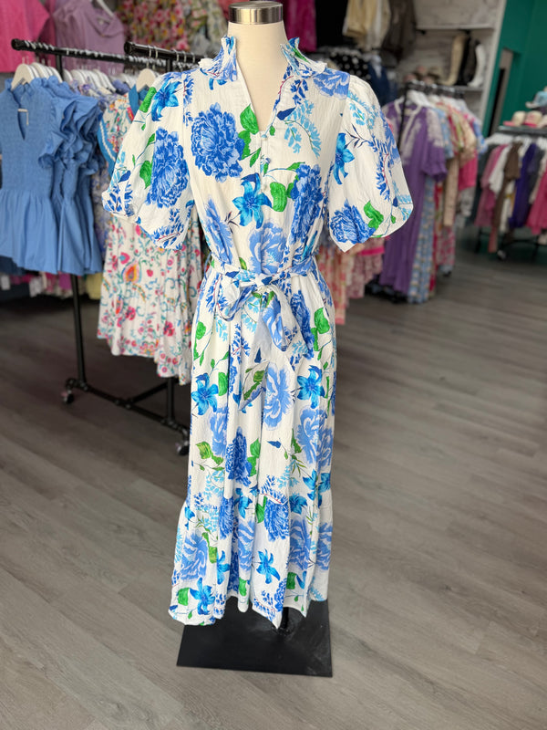 Blue Oasis Midi Dress