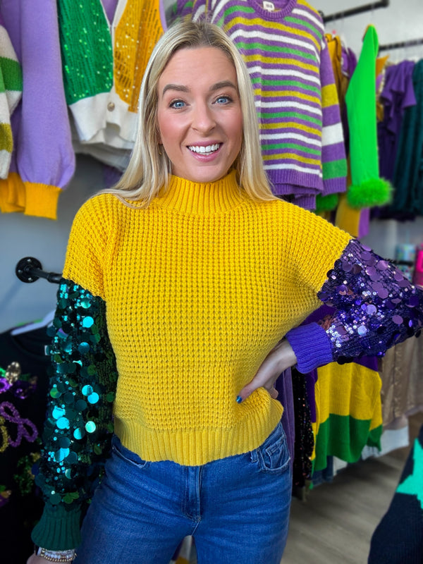 Parade All Day Sequin Sleeve Sweater