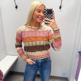 Multi Color Wavy Stripe Sweater