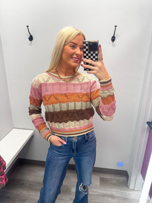 Multi Color Wavy Stripe Sweater