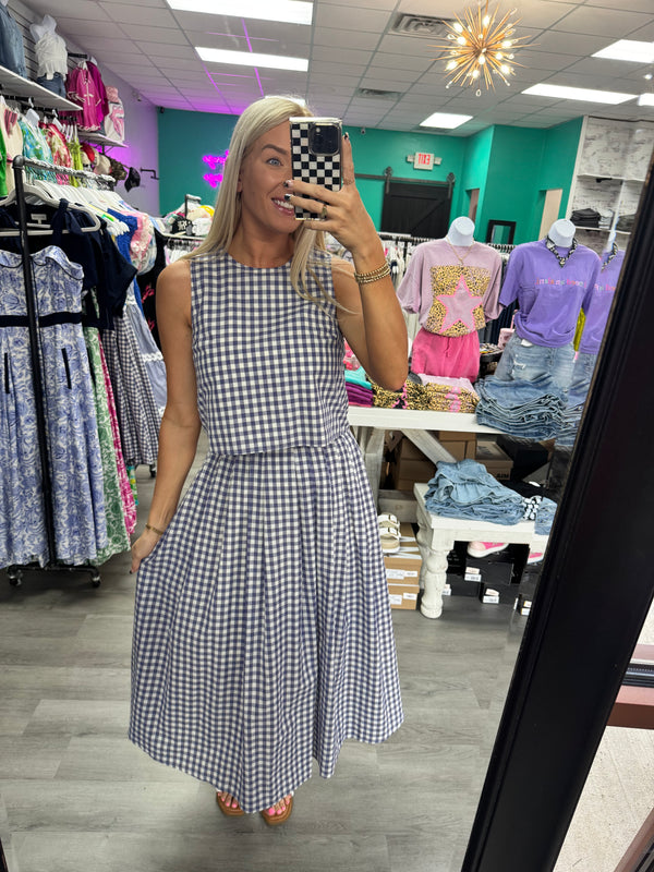 Sunday In Savannah Gingham Skirt Set