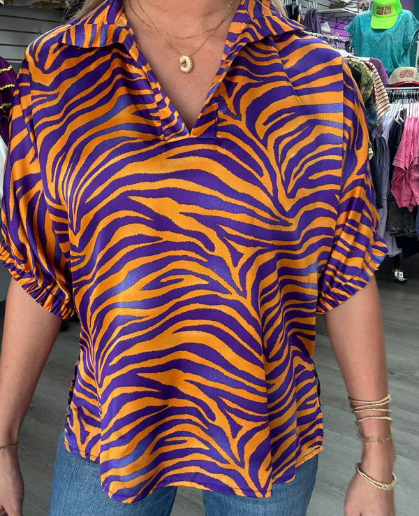 The Sloan Top -  Tiger Stripes