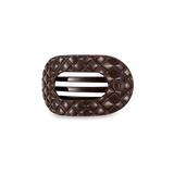 Flat Round Hair Clip | Small | Truly Taupe Quilted