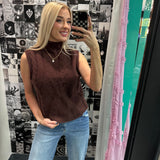 Chocolate Sleeveless Sweater