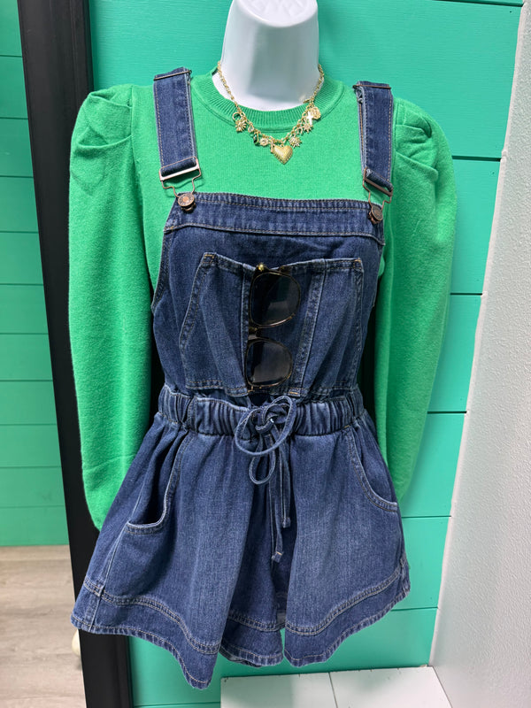 Holy Smokes Denim Overall Romper