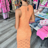 Here for the Sunset Crochet Maxi Dress