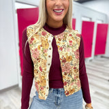 Vintage Floral Button Sweater Vest