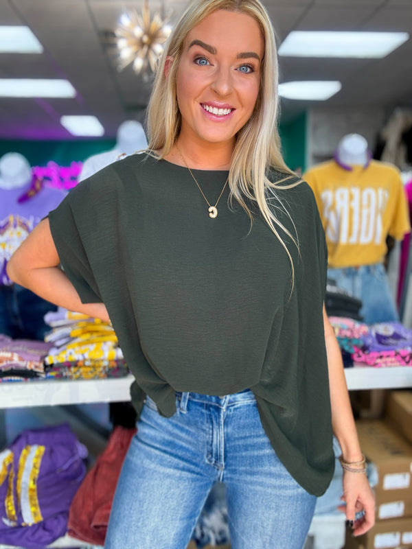 Olive Solid Top