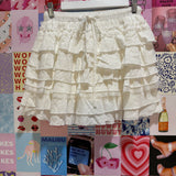 Ruffle Lace White Skirt