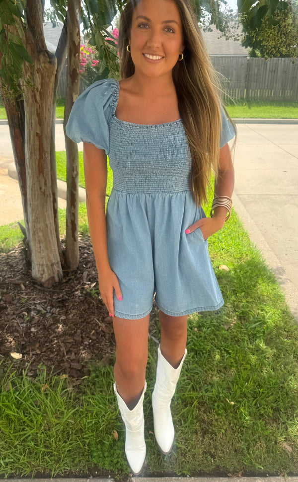 Denim Romper