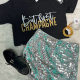 Champagne New Years Eve Metallic Puff Shirt