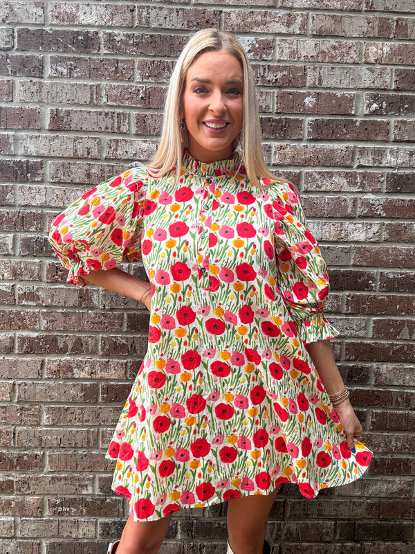 In A Spring Field Dress