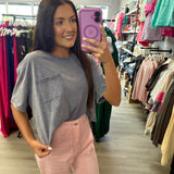 The Leslie Powder Pink Distressed Jeans