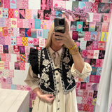 Embroidered Cropped Vest