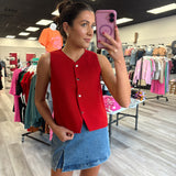 Knit Red Vest