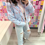 In My Dreams Floral Quilted Ruffle Jacket